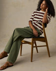 Hemp Blend Vintage Tee - Espresso Stripe