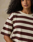 Hemp Blend Vintage Tee - Espresso Stripe