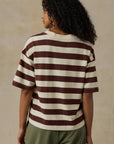 Hemp Blend Vintage Tee - Espresso Stripe