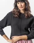 Rib Sleeve Cashmere Blend Sweater