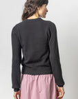 Rib Sleeve Cashmere Blend Sweater