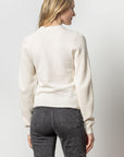 Rib Sleeve Cashmere Blend Sweater