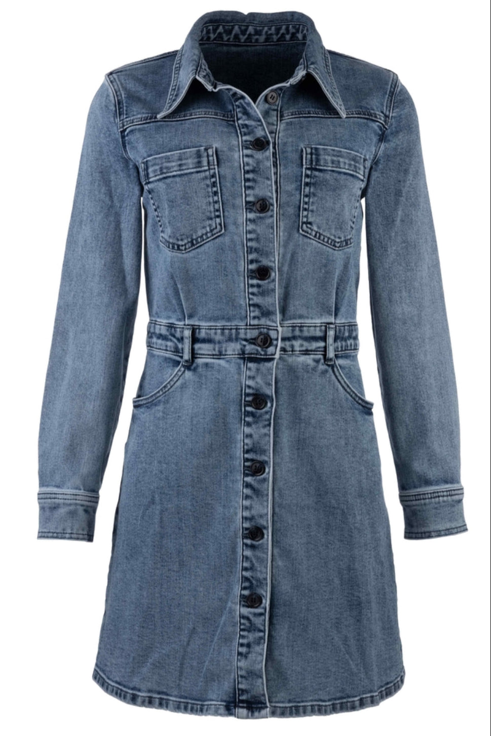 Arlington Long Sleeve Denim Mini Dress