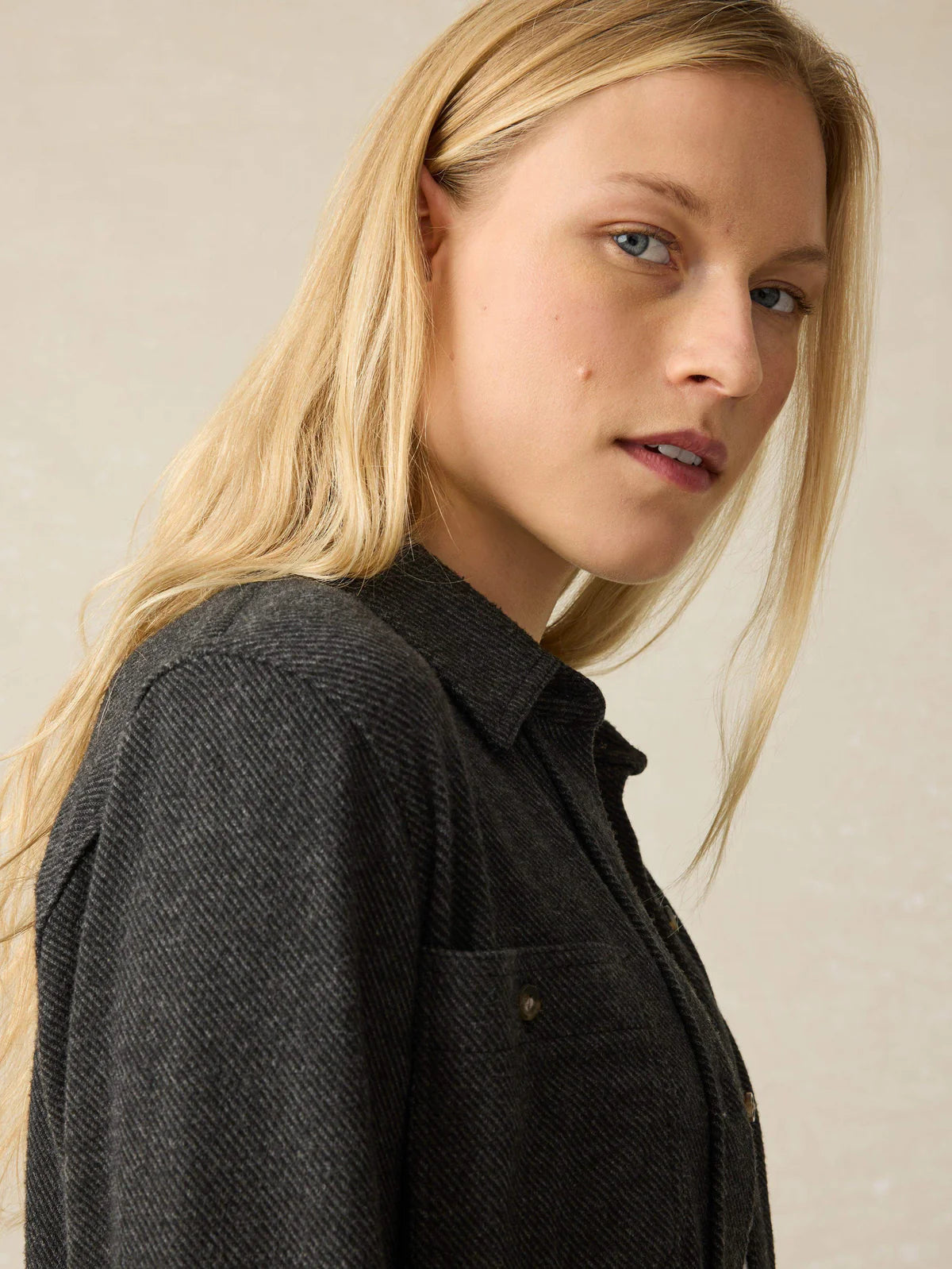 Faherty Legend Shirt - Heather Black Twill