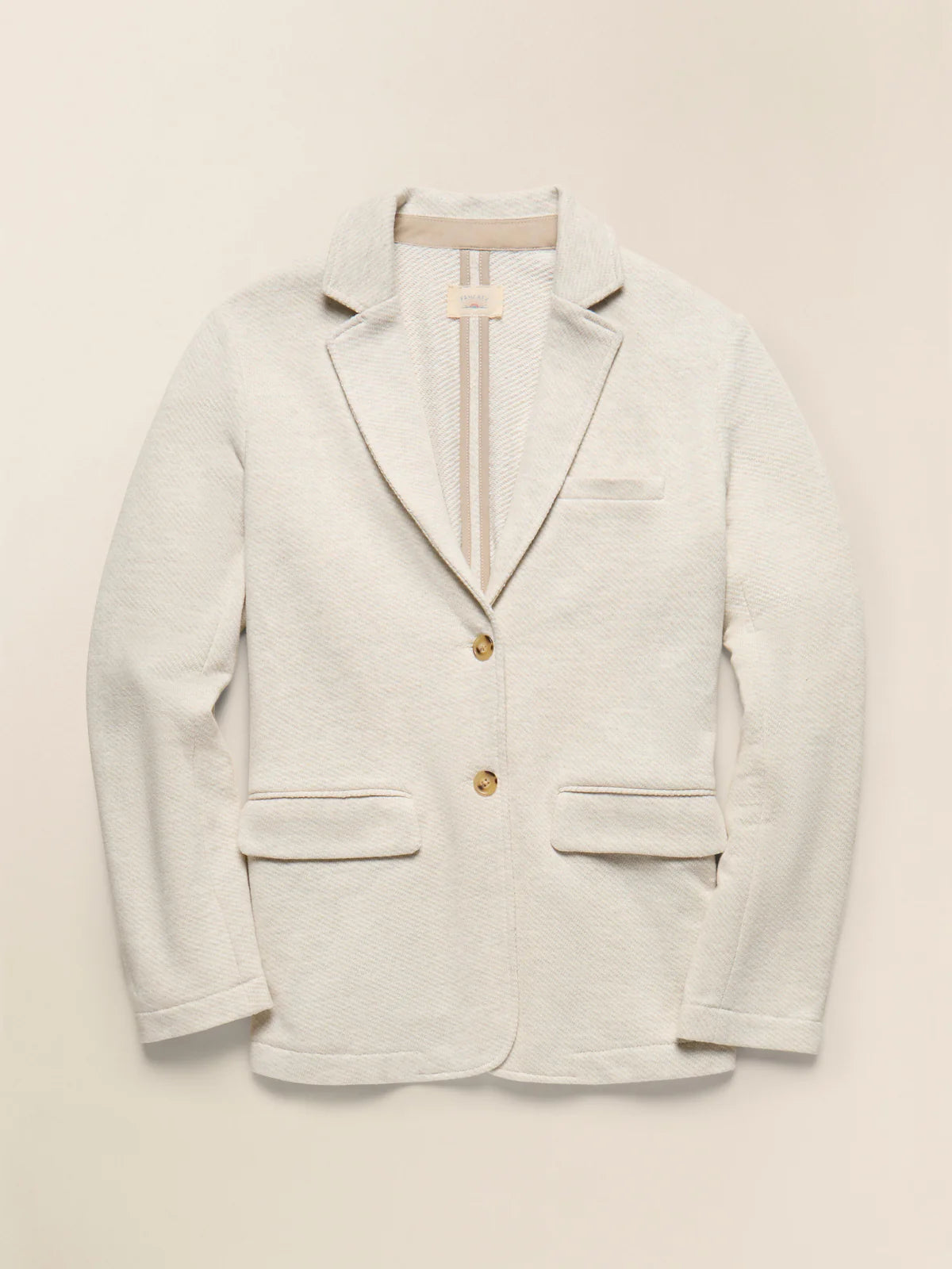 Faherty Inlet Knit Blazer - Light Oatmeal Melange