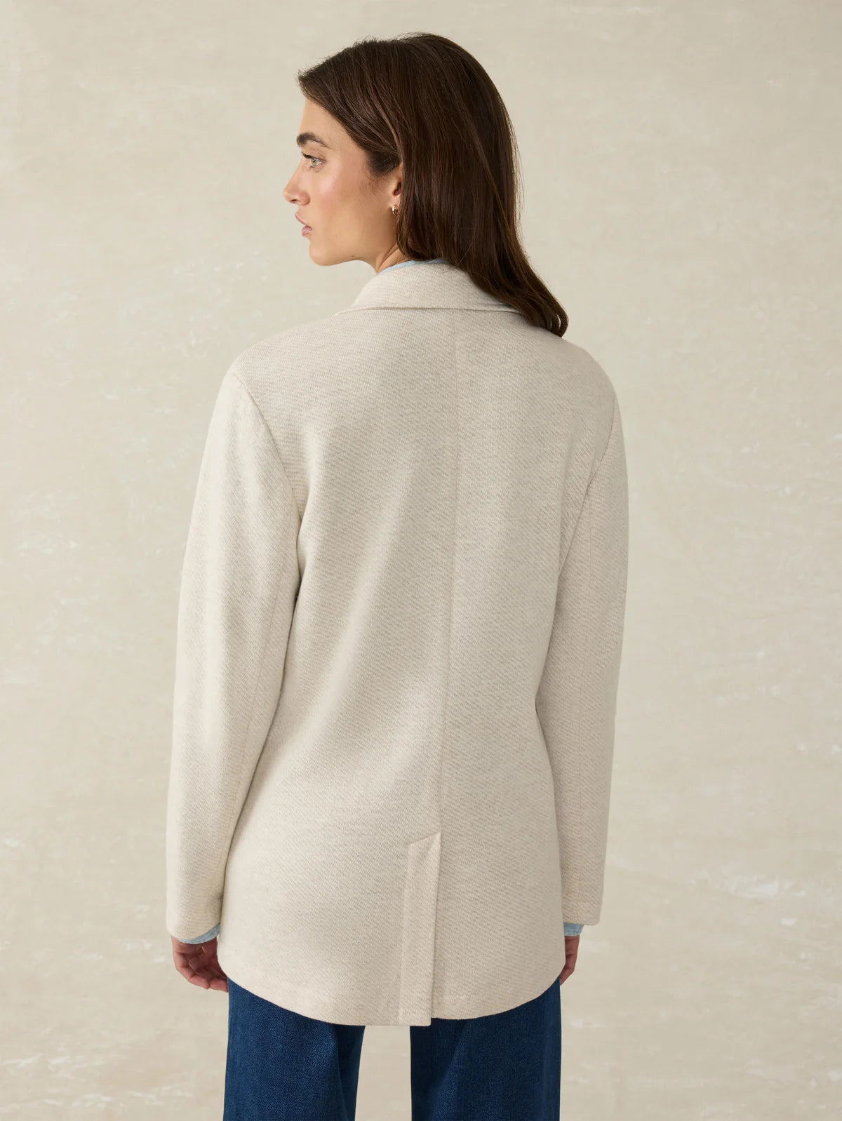 Faherty Inlet Knit Blazer - Light Oatmeal Melange