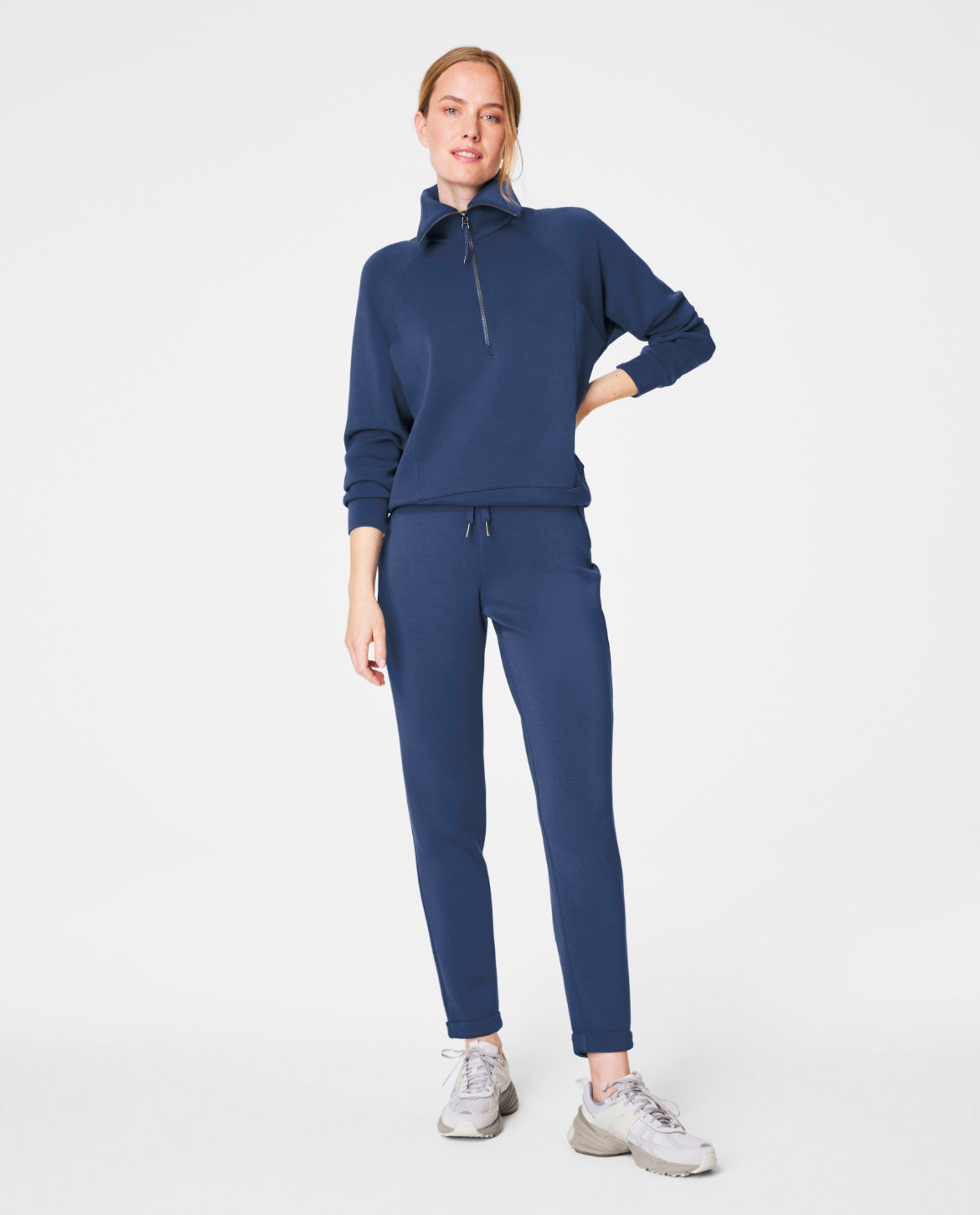 SPANX AirEssentials Half-Zip Sweatshirt - Faded Indigo