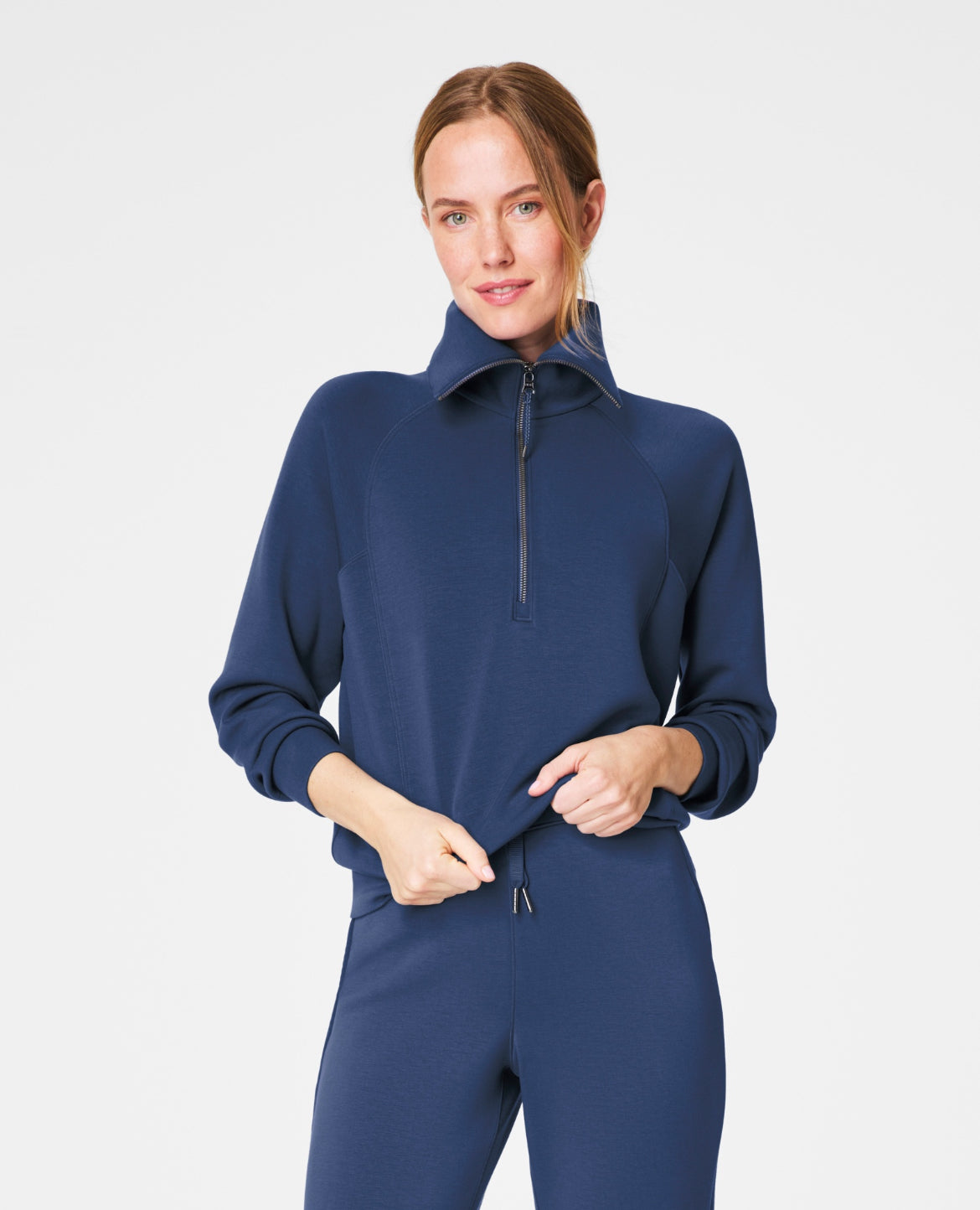 SPANX AirEssentials Half-Zip Sweatshirt - Faded Indigo