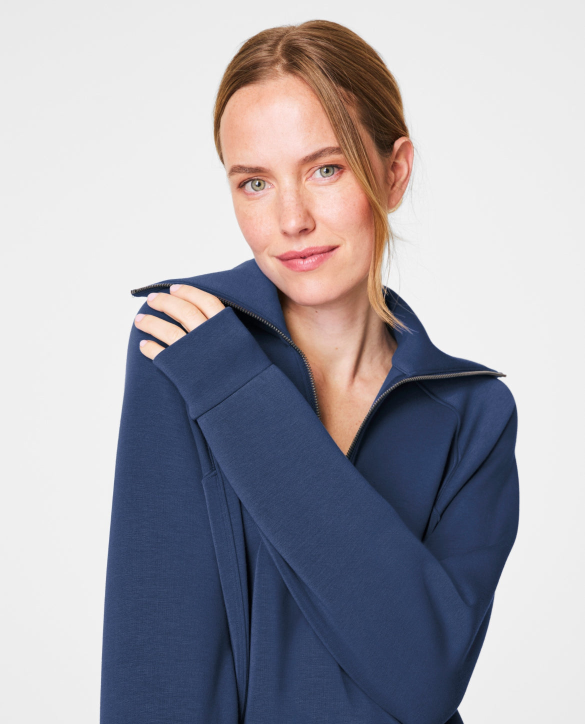 SPANX AirEssentials Half-Zip Sweatshirt - Faded Indigo