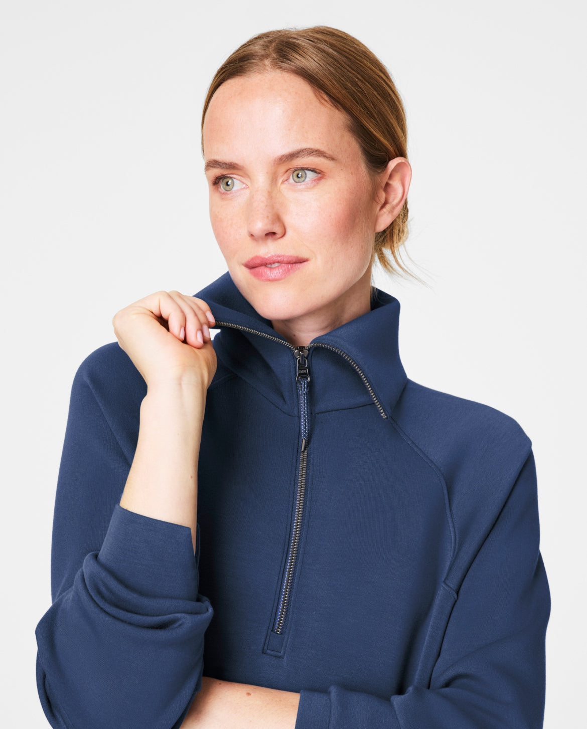 SPANX AirEssentials Half-Zip Sweatshirt - Faded Indigo