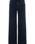 Dark blue wide-leg denim jeans with a straight, relaxed fit, shown against a plain white background.