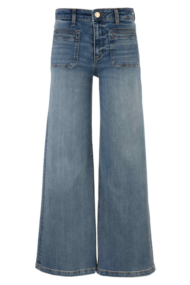 Blue jeans on a white background
