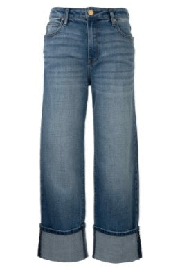 Blue jeans with a white background