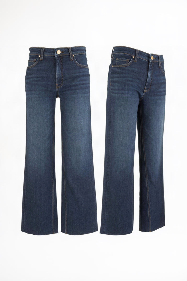 Pair of blue jeans on a white background