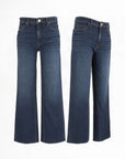 Pair of blue jeans on a white background