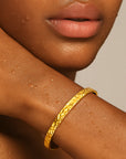 Maribel Hammered Gold Bangle Bracelet
