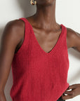 Cece Sweater Tank in Heartbeat Red
