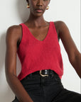 Cece Sweater Tank in Heartbeat Red