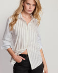 The Boyfriend Shirt - Striped Olive