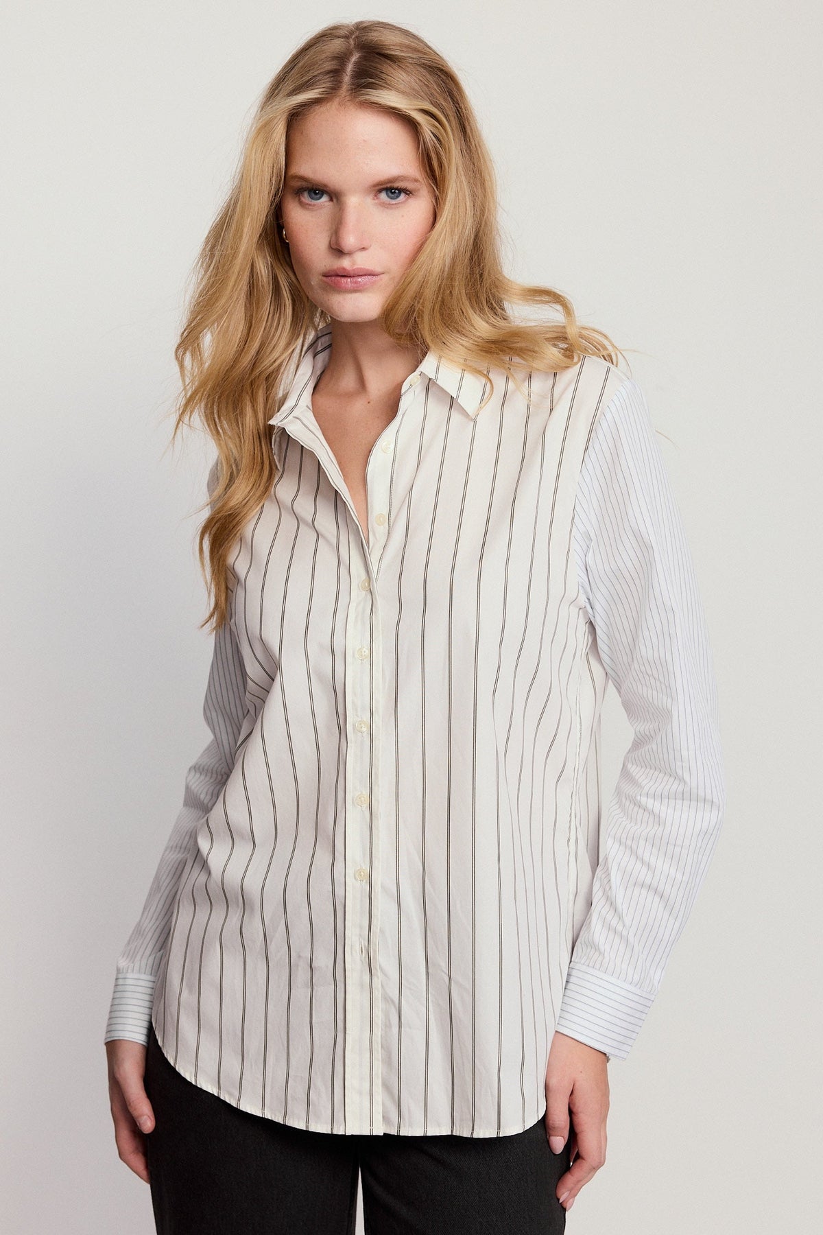 The Boyfriend Shirt - Striped Olive
