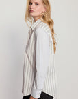 The Boyfriend Shirt - Striped Olive