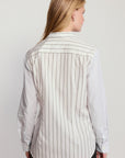 The Boyfriend Shirt - Striped Olive