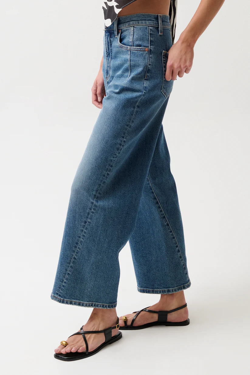 Kyra Bowed Ankle Wide Leg - Soho Wash