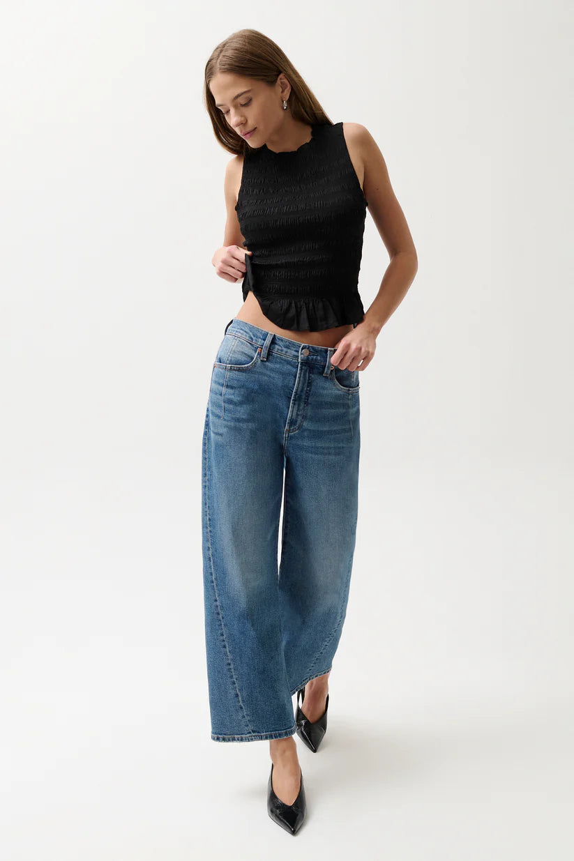 Kyra Bowed Ankle Wide Leg - Soho Wash