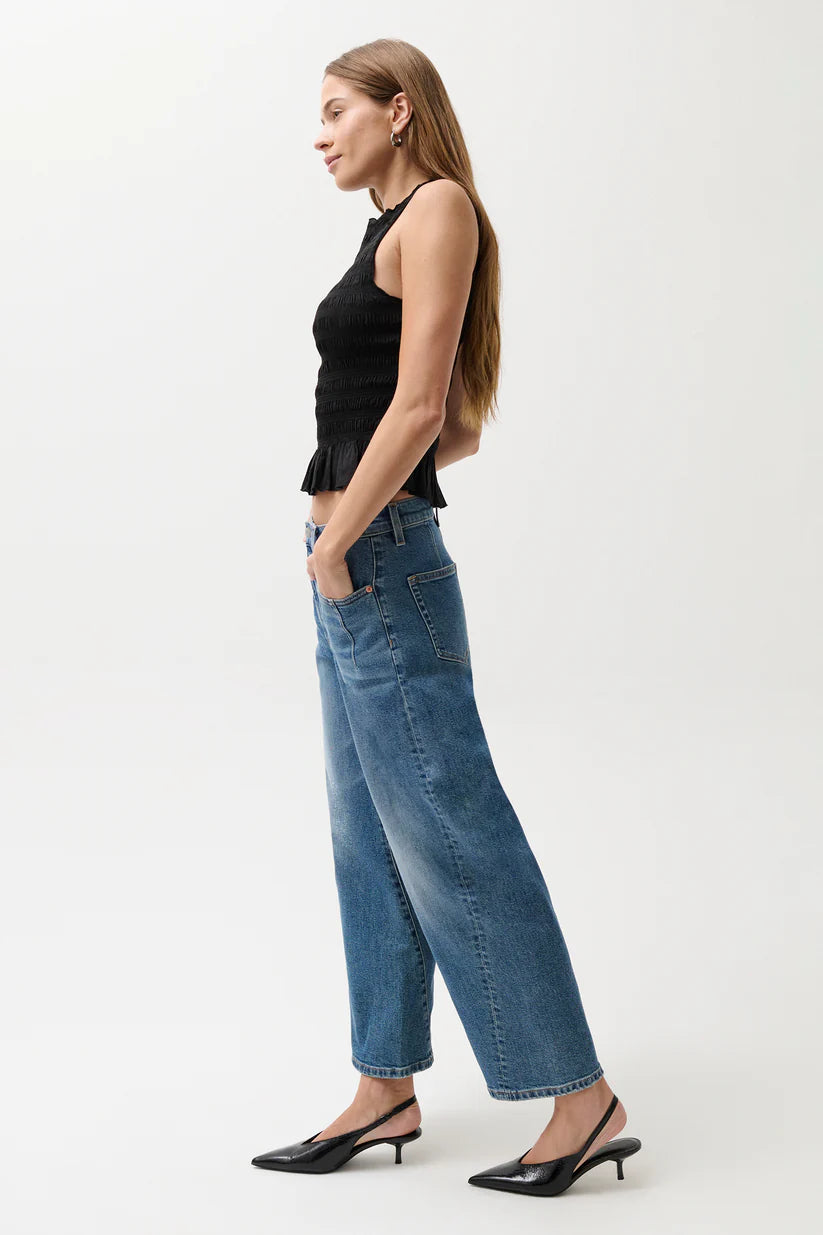 Kyra Bowed Ankle Wide Leg - Soho Wash