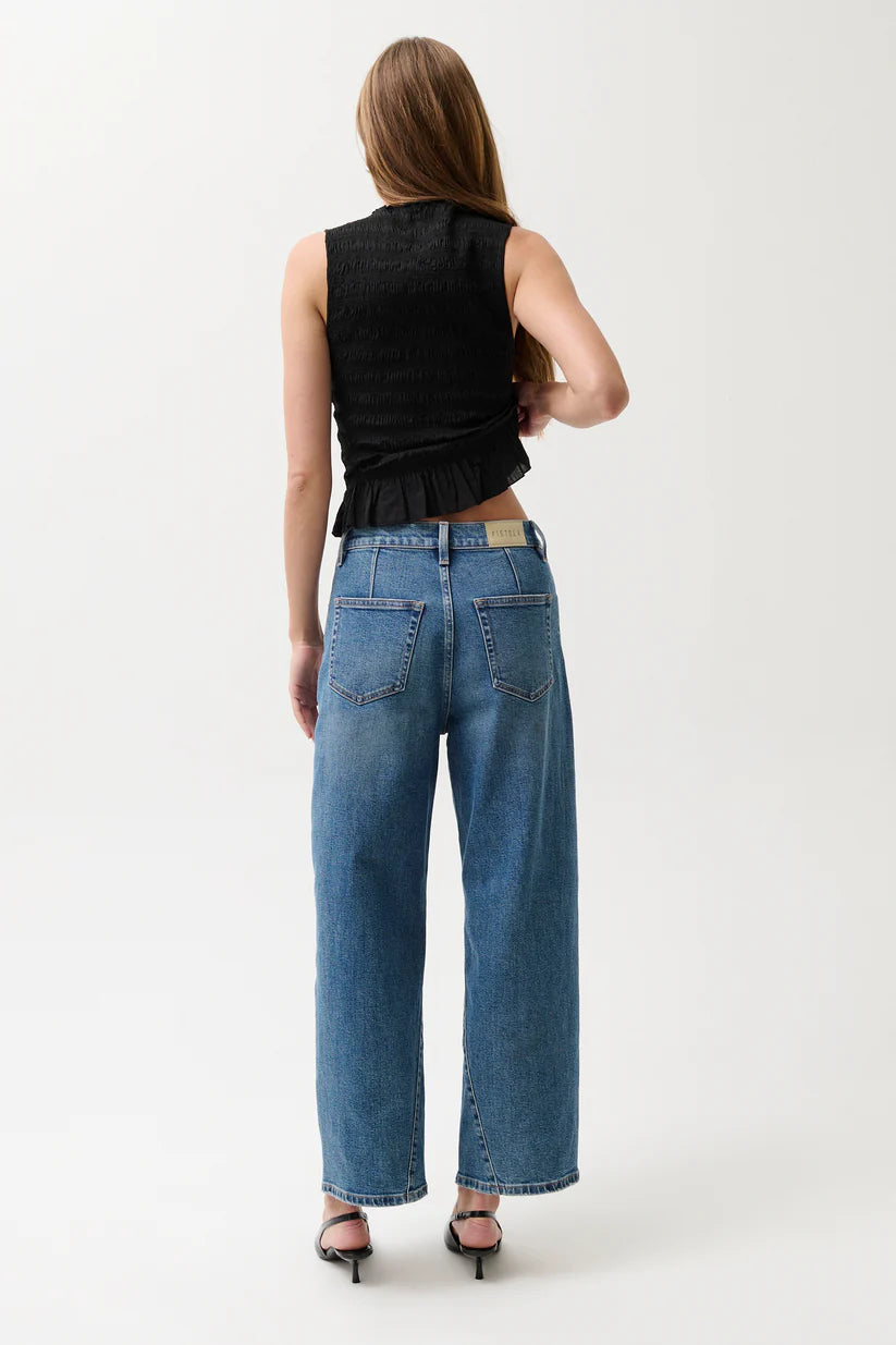 Kyra Bowed Ankle Wide Leg - Soho Wash