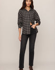 River Plaid Button Up - Ash Black