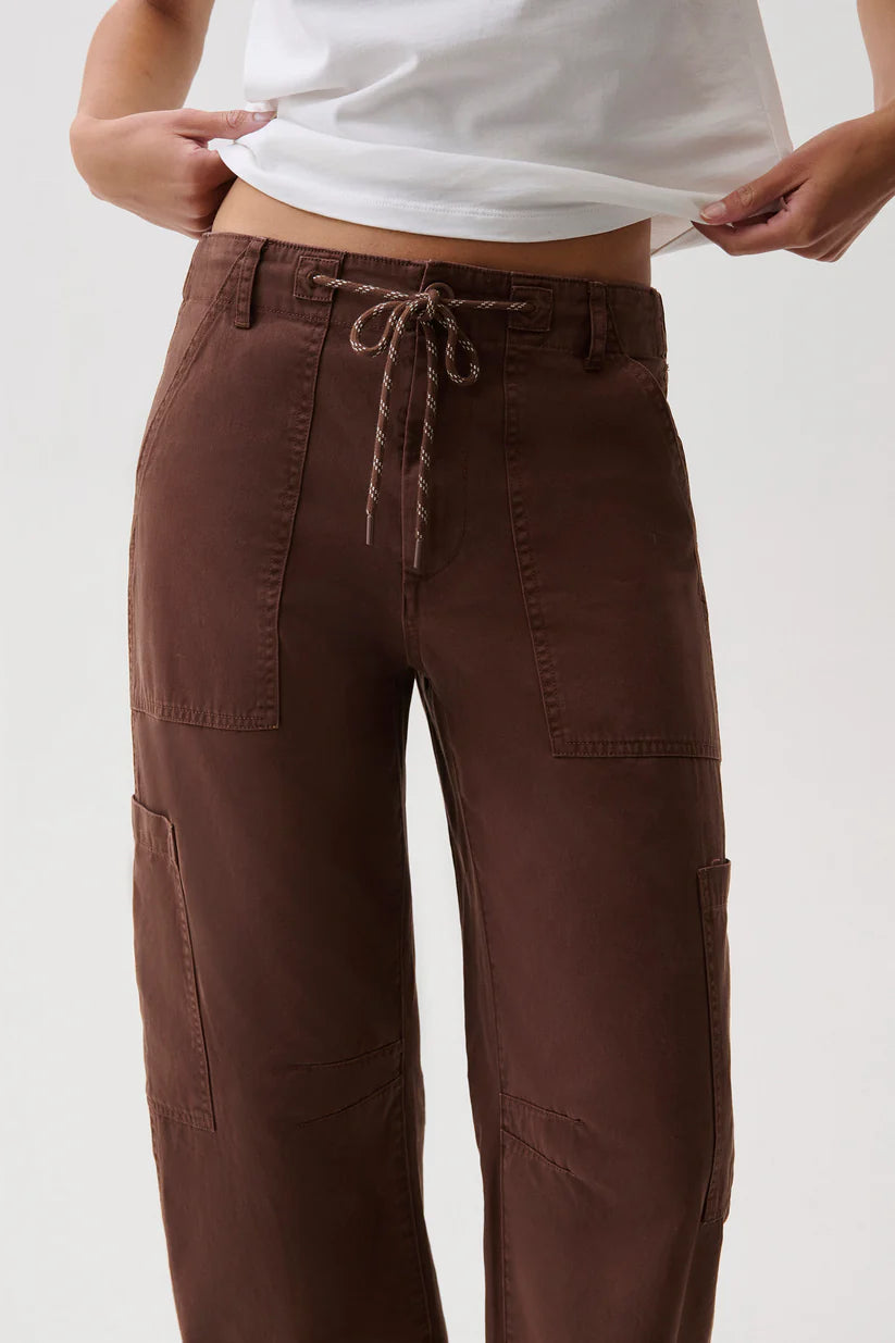 Sabrina Curved Utility Pant - Brown