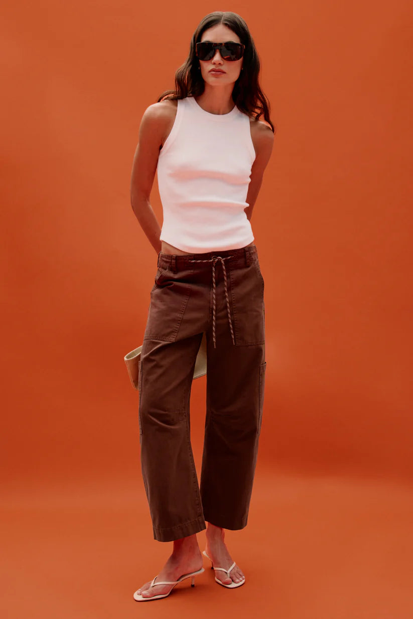 Sabrina Curved Utility Pant - Brown