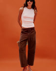 Sabrina Curved Utility Pant - Brown