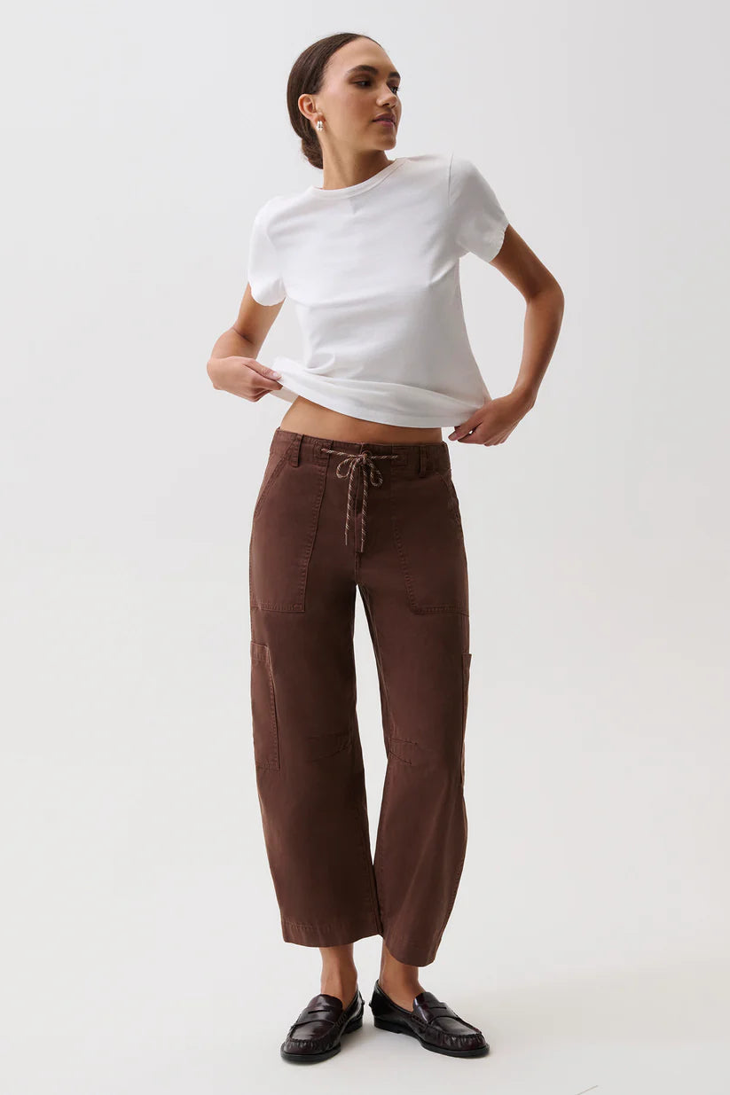Sabrina Curved Utility Pant - Brown
