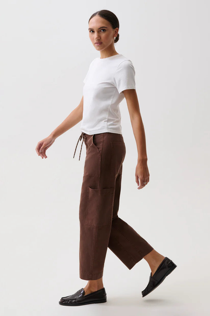Sabrina Curved Utility Pant - Brown