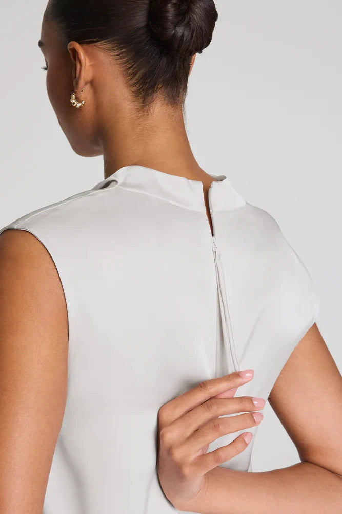 SPANX Silky Smooth Sleeveless Cowl Neck Top - Birch