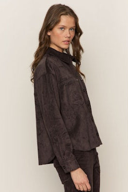 Sanctuary Ivy Suede Shirt Shacket - Semi Sweet