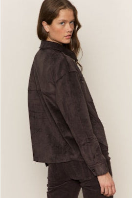 Sanctuary Ivy Suede Shirt Shacket - Semi Sweet