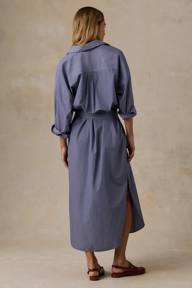 Coastal Poplin Rio Dress - Sailor Ink Stripe