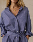 Coastal Poplin Rio Dress - Sailor Ink Stripe