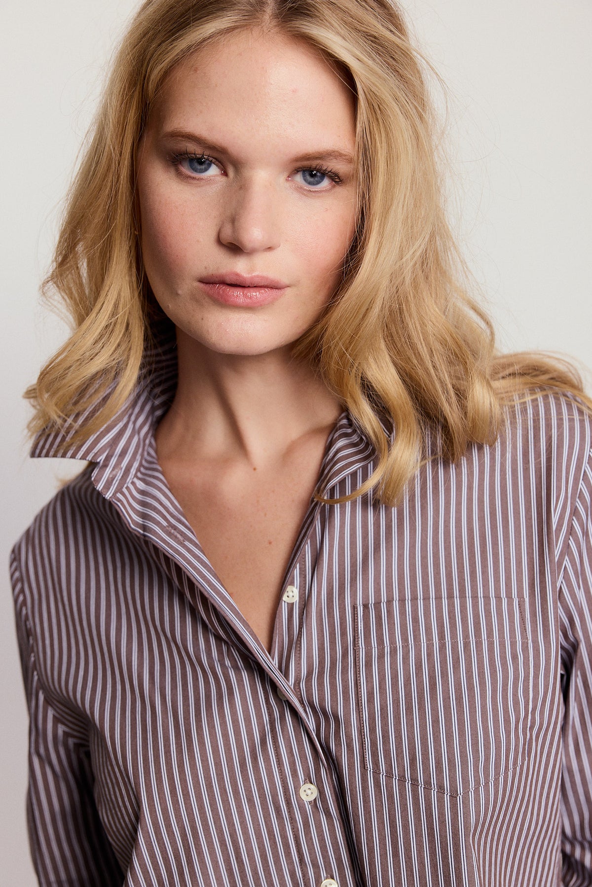 Boxy Boyfriend Shirt - Brown Stripe