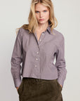 Boxy Boyfriend Shirt - Brown Stripe