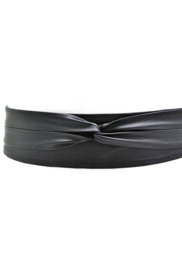 Black belt with a knot design on a white background