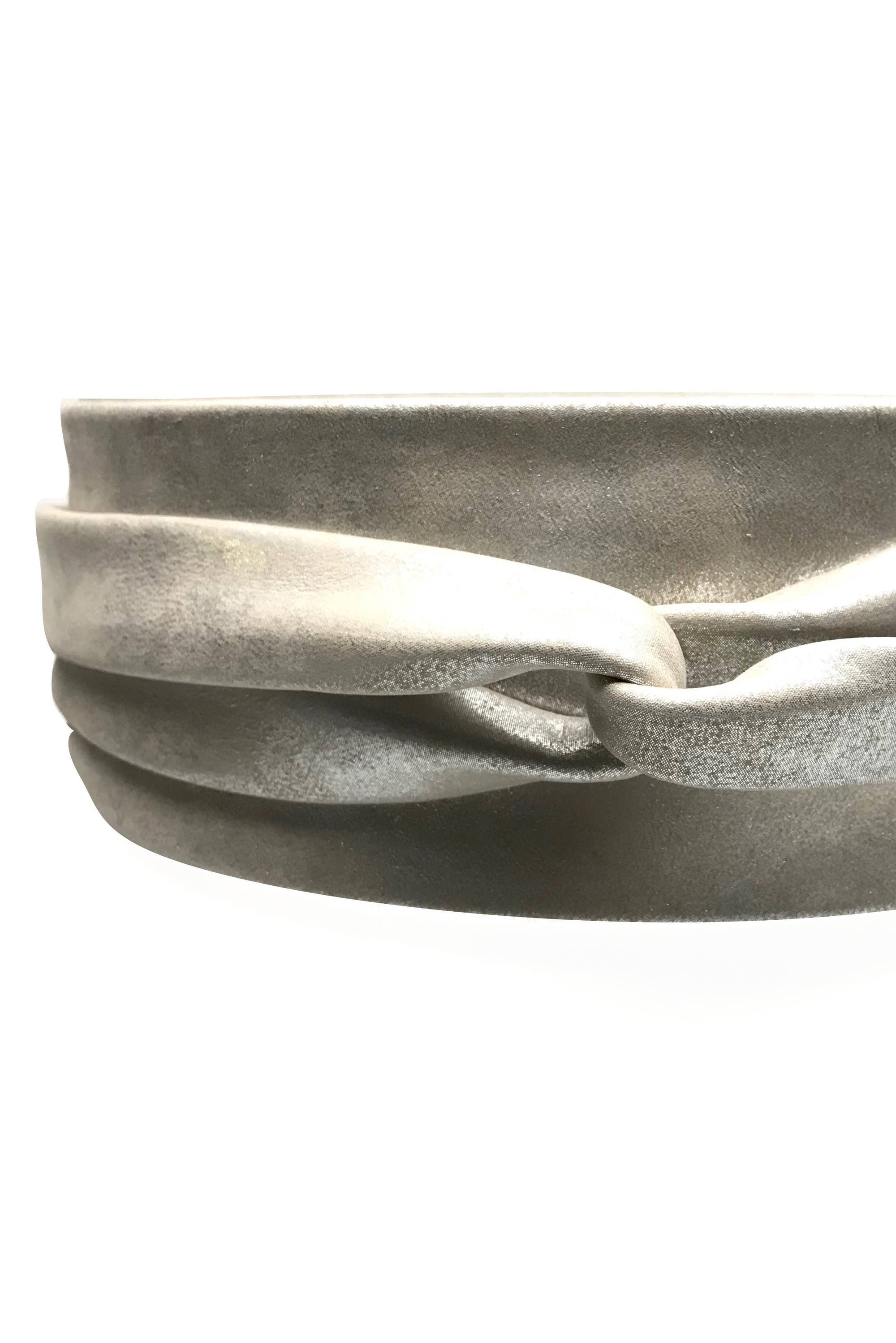 Silver wrap belt on a white background