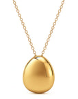 Gold pendant necklace on a white background