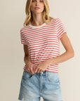 Junie Striped Tee - Lychee