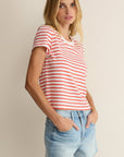Junie Striped Tee - Lychee