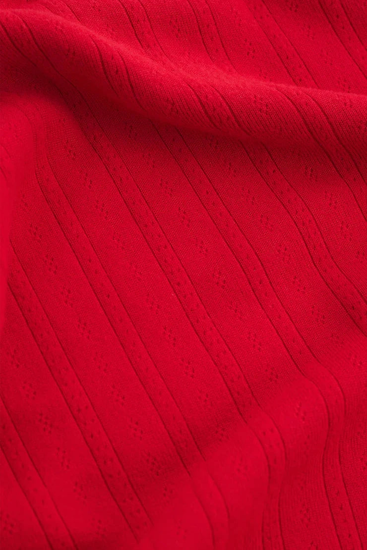 Close-up of red textured fabric