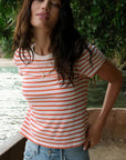 Junie Striped Tee - Lychee